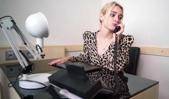 Russian blonde in the office does not refuse spanking with her boss